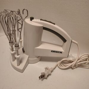 Oreck White Hand Mixer with Attachments